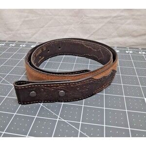 ARIAT Leather Tooled Belt Size 30 No Buckle Western Cowboy Equestrian Read